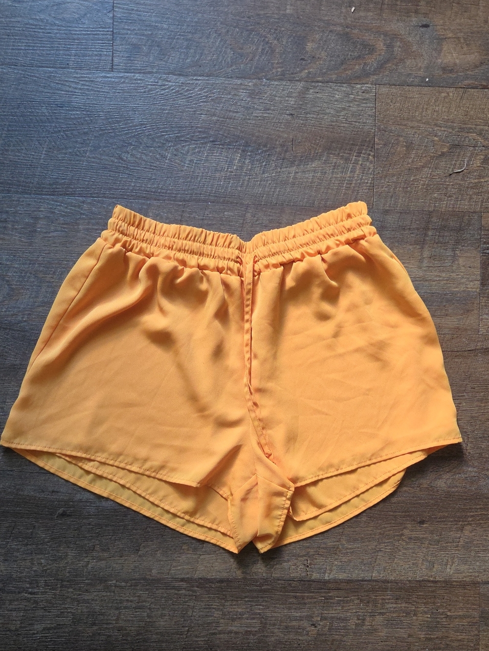 Sunday Best Bright Orange Elastic Waist Athletic Shorts